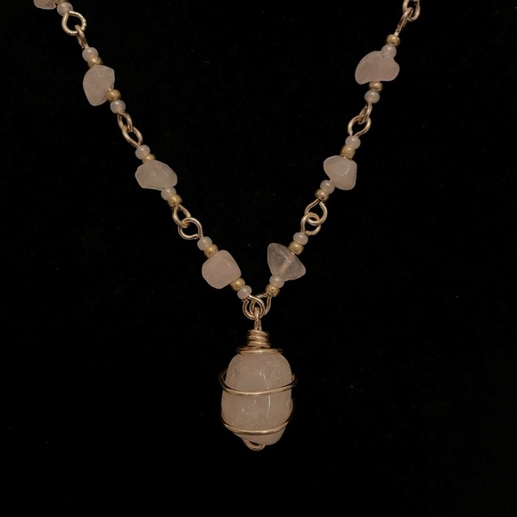 Jewelry - 1/20/23*** - 3 for $21 wire wrapped rose quartz beaded necklace